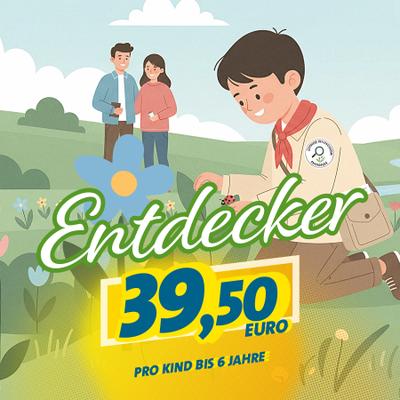 Unser Abenteuerprogramm richtet sich speziell an kleine Entdeckerinnen und Entdecker bis 6 Jahre. Es umfasst ein 2x90-minütiges Outdoor-Entdeckerprogramm sowie ein Entdeckerabzeichen und ist einmal pro Urlaub buchbar, jeweils sonntags und montags, vom 10. April bis 10. Mai 2026. 
