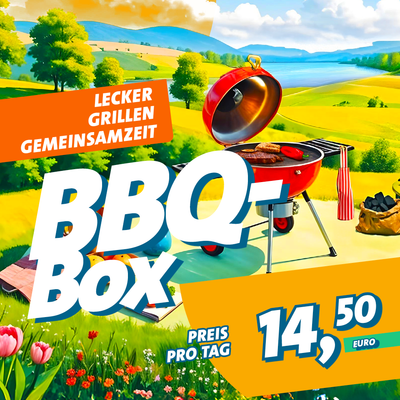Lasst euch den Urlaub schmecken – in unserer BBQ-Box ist alles, was einen gemeinsamen Grillabend perfekt machen. 