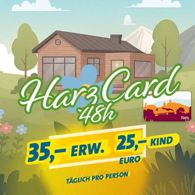 Entdeckt zahlreiche Attraktionen im Harz mit der praktischen 48-Stunden-Harz-Card, die Leistungen in rund 100 verschiedenen Ausflugszielen umfasst. Erwachsene zahlen 35 €, Kinder 25 €. Buchbar vom 10. April bis 10. Mai 2026. 