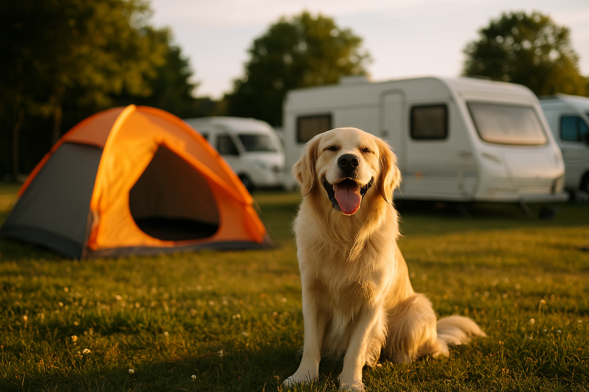 Hund beim Camping 
