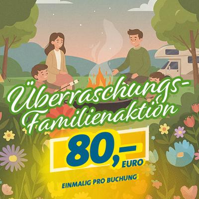 Erlebt eine besondere Überraschung für die ganze Familie während eures Aufenthalts: ein Überraschungs-Ausflug in eine regionale Attraktion macht euren Urlaub zu einem unvergesslichen Erlebnis. Buchbar vom 10. April bis 10. Mai 2026. 